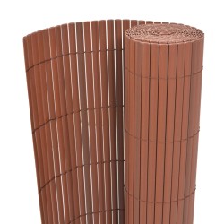 vidaXL Valla de jardín de doble cara marrón PVC 90x300 cm