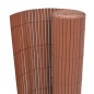 vidaXL Valla de jardín de doble cara marrón PVC 90x300 cm vidaXL Valla de jardín de doble cara marrón PVC 90x300 cm