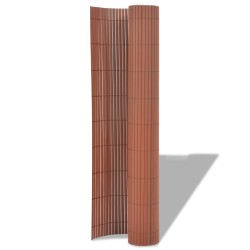 vidaXL Valla de jardín de doble cara marrón PVC 90x300 cm