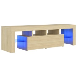 vidaXL Mueble de TV con luces LED color roble Sonoma 140x36,5x40 cm