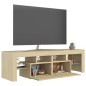 vidaXL Mueble de TV con luces LED color roble Sonoma 140x36,5x40 cm vidaXL Mueble de TV con luces LED color roble Sonoma 140x36,5x40 cm