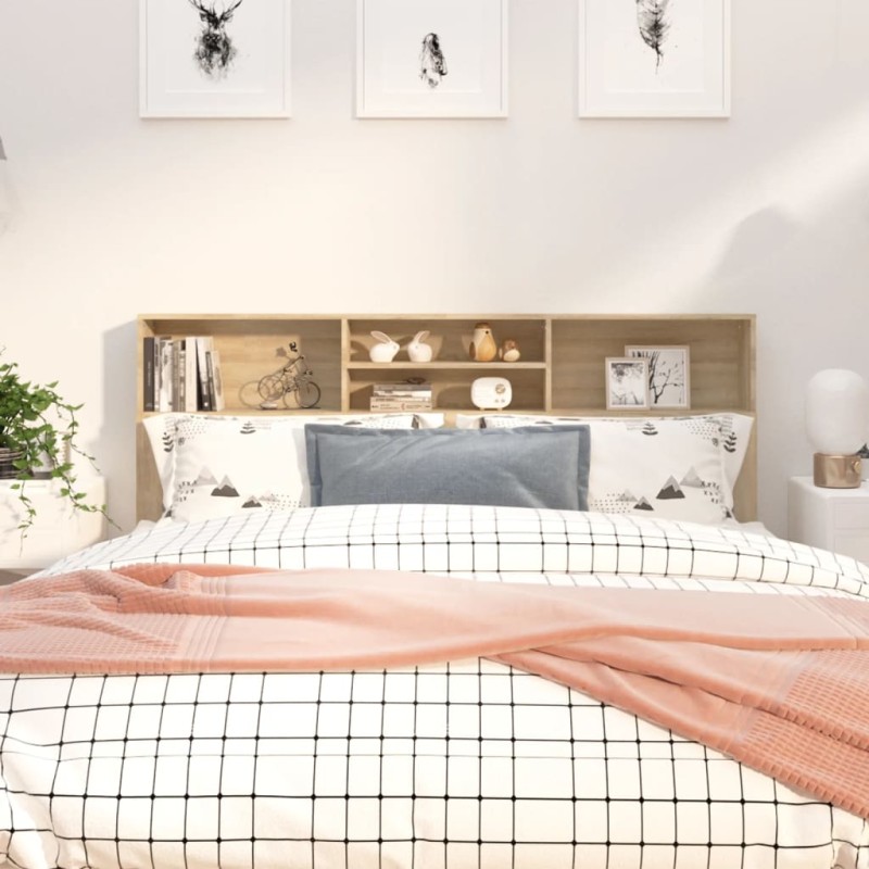 vidaXL Mueble cabecero color roble Sonoma 180x19x103,5 cm vidaXL Mueble cabecero color roble Sonoma 180x19x103,5 cm