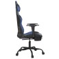 vidaXL Silla gaming de masaje y reposapiés cuero sintético negro azul vidaXL Silla gaming de masaje y reposapiés cuero sintético negro azul