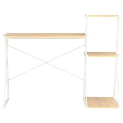 vidaXL Escritorio con estantería blanco y roble 116x50x93 cm