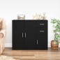 vidaXL Aparador de madera contrachapada negro 91x29,5x75 cm vidaXL Aparador de madera contrachapada negro 91x29,5x75 cm