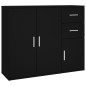 vidaXL Aparador de madera contrachapada negro 91x29,5x75 cm vidaXL Aparador de madera contrachapada negro 91x29,5x75 cm