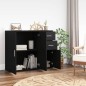 vidaXL Aparador de madera contrachapada negro 91x29,5x75 cm vidaXL Aparador de madera contrachapada negro 91x29,5x75 cm