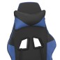 vidaXL Silla gaming de masaje y reposapiés cuero sintético negro azul vidaXL Silla gaming de masaje y reposapiés cuero sintético negro azul
