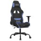 vidaXL Silla gaming de masaje con reposapiés tela negro y azul vidaXL Silla gaming de masaje con reposapiés tela negro y azul