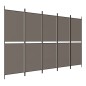 vidaXL Biombo divisor de 5 paneles de tela gris antracita 250x180 cm vidaXL Biombo divisor de 5 paneles de tela gris antracita 250x180 cm