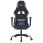 vidaXL Silla gaming de masaje con reposapiés tela negro y azul vidaXL Silla gaming de masaje con reposapiés tela negro y azul