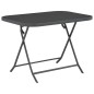 vidaXL Mesa de jardín plegable vidrio y acero gris 100x75x72 cm 
