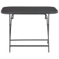 vidaXL Mesa de jardín plegable vidrio y acero gris 100x75x72 cm 