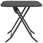 vidaXL Mesa de jardín plegable vidrio y acero gris 100x75x72 cm 