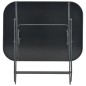 vidaXL Mesa de jardín plegable vidrio y acero gris 100x75x72 cm 