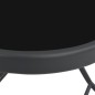 vidaXL Mesa de jardín plegable vidrio y acero gris 100x75x72 cm 