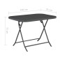 vidaXL Mesa de jardín plegable vidrio y acero gris 100x75x72 cm 