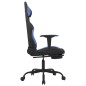 vidaXL Silla gaming de masaje con reposapiés tela negro y azul vidaXL Silla gaming de masaje con reposapiés tela negro y azul
