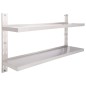 vidaXL Estantería pared flotante 2 niveles acero inoxidable 150x30 cm vidaXL Estantería pared flotante 2 niveles acero inoxidable 150x30 cm