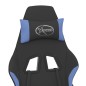vidaXL Silla gaming de masaje con reposapiés tela negro y azul vidaXL Silla gaming de masaje con reposapiés tela negro y azul