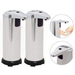 vidaXL Dispensador de jabón automático sensor infrarrojo 2 uds 600ml 