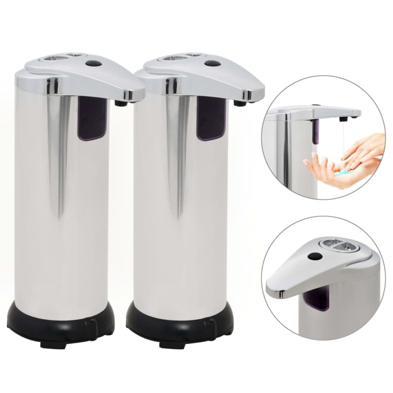vidaXL Dispensador de jabón automático sensor infrarrojo 2 uds 600ml vidaXL Dispensador de jabón automático sensor infrarrojo 2 uds 600ml