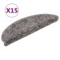 vidaXL Alfombras de peldaños de escalera 15 uds gris 56x17x3 cm vidaXL Alfombras de peldaños de escalera 15 uds gris 56x17x3 cm