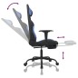 vidaXL Silla gaming de masaje con reposapiés tela negro y azul vidaXL Silla gaming de masaje con reposapiés tela negro y azul