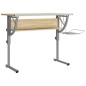 vidaXL Mesa de dibujo madera y acero gris y roble 110x53x(58-87) cm vidaXL Mesa de dibujo madera y acero gris y roble 110x53x(58-87) cm