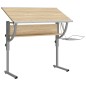 vidaXL Mesa de dibujo madera y acero gris y roble 110x53x(58-87) cm vidaXL Mesa de dibujo madera y acero gris y roble 110x53x(58-87) cm