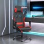 vidaXL Silla gaming de masaje con reposapiés tela negro y rojo vidaXL Silla gaming de masaje con reposapiés tela negro y rojo