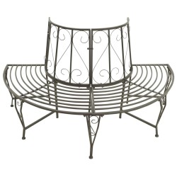 vidaXL Banco para árbol de jardín semicircular acero 160 cm