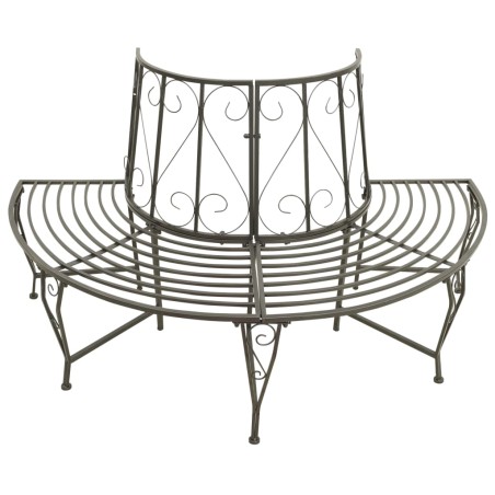 vidaXL Banco para árbol de jardín semicircular acero 160 cm