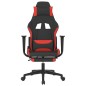 vidaXL Silla gaming de masaje con reposapiés tela negro y rojo vidaXL Silla gaming de masaje con reposapiés tela negro y rojo