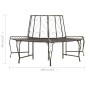 vidaXL Banco para árbol de jardín semicircular acero 160 cm vidaXL Banco para árbol de jardín semicircular acero 160 cm