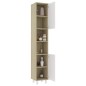 vidaXL Armario de baño contrachapada blanco y roble 30x30x179 cm vidaXL Armario de baño contrachapada blanco y roble 30x30x179 cm