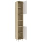 vidaXL Armario de baño contrachapada blanco y roble 30x30x179 cm vidaXL Armario de baño contrachapada blanco y roble 30x30x179 cm