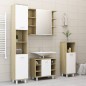 vidaXL Armario de baño contrachapada blanco y roble 30x30x179 cm vidaXL Armario de baño contrachapada blanco y roble 30x30x179 cm