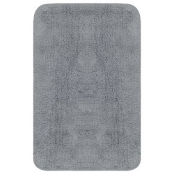 vidaXL Conjunto de alfombras de baño de tela 2 piezas gris