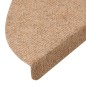 vidaXL Alfombrilla autoadhesiva de escalera 15 uds beige 56x17x3 cm vidaXL Alfombrilla autoadhesiva de escalera 15 uds beige 56x17x3 cm