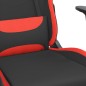 vidaXL Silla gaming de masaje con reposapiés tela negro y rojo vidaXL Silla gaming de masaje con reposapiés tela negro y rojo