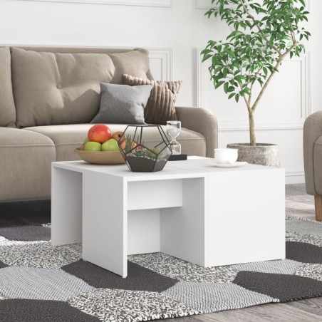 vidaXL Mesas de centro 4 pzas madera contrachapada blanco 33x33x33 cm
