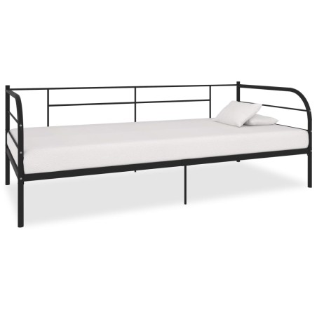 vidaXL Estructura de cama de metal negro 90x200 cm