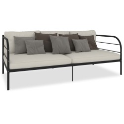 vidaXL Estructura de cama de metal negro 90x200 cm