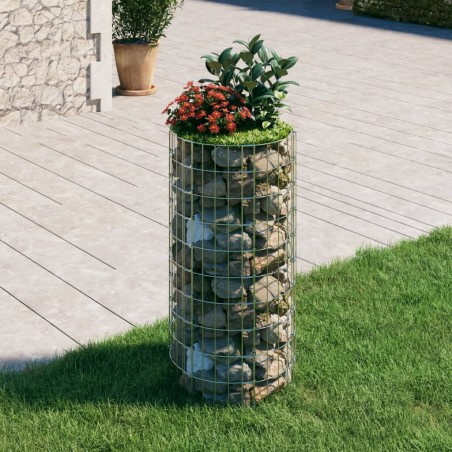 vidaXL Poste circular de gaviones acero galvanizado Ø50x100 cm