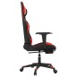 vidaXL Silla gaming de masaje y reposapiés cuero sintético negro rojo vidaXL Silla gaming de masaje y reposapiés cuero sintético negro rojo