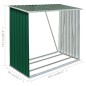 vidaXL Casetilla para leña acero galvanizado verde 163x83x154 cm vidaXL Casetilla para leña acero galvanizado verde 163x83x154 cm