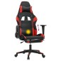 vidaXL Silla gaming de masaje y reposapiés cuero sintético negro rojo vidaXL Silla gaming de masaje y reposapiés cuero sintético negro rojo
