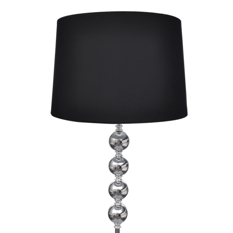 vidaXL Lámpara de pie pantalla y soporte alto 4 bolas adorno negra vidaXL Lámpara de pie pantalla y soporte alto 4 bolas adorno negra