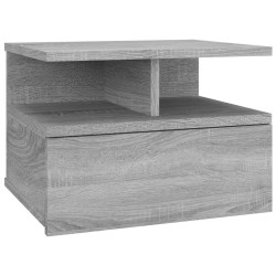 vidaXL Mesita de noche flotante contrachapada gris Sonoma 40x31x27 cm